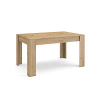 Mesa Comedor Skraut Home, Mesa Fija Cocina y Salón, 140x90x76cm, Para 6 comensales, Muebles Comedor, Estilo Moderno Oak-Option C
