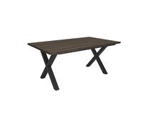 Mesa Comedor, Mesa Fija Cocina Y Salón, 167x90x74 Cm, Para 8 Comensales, Muebles Comedor, Estilo Industrial, Roble Oscuro