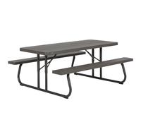 Lifetime Mesa UV100 ultra resistente plegable con bancos 183x76x74 cm Negro