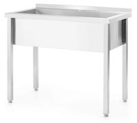 Mesa con lavabo individual, sin salpicadero, con conexiones roscadas, profundidad de 600 mm, línea económica, dimensiones 800x600x(alto)850 mm