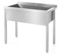 Mesa con lavabo individual – soldada, línea profesional, 800x600x(alto)850 mm