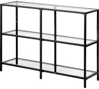 Mesa consola de vidrio de 3 niveles, rectangular, para colocar al lado del sofá, con sistema antirrobo en color