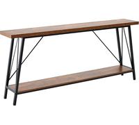 Mesa consola estrecha, tipo sofá, para recibidor y sala de estar, con dos niveles