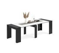duehome - Mesa consola extensible 50-235x90 cm Denis Matte black - artik white