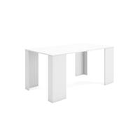 Mesa consola extensible, mesa comedor plegable, 160x90x77cm, para 8 comensales, comedor y cocina, blanco
