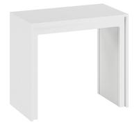 Mesa consola extensible Pinocchio: Mesa moderna fabricada en MDF lacado en blanco, resistente a los arañazos, con cajones. Diseño elegante y extensible. – OM