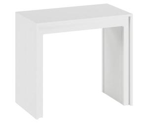 Mesa consola extensible Pinocchio: Mesa moderna fabricada en MDF lacado en blanco, resistente a los arañazos, con cajones. Diseño elegante y extensible. – OM