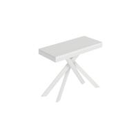 Mesa consola extensible Saki Small Evolution 90x40/196 cm con patas y estructura en color blanco