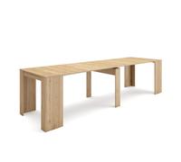 Mesa Consola Extensible Skraut Home, Mesa Auxiliar Comedor Plegable, 302x90x77cm, Para 14 comensales, Comedor y Cocina, Práctica y Discreta CLEAR OAK