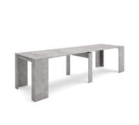 Mesa Consola Extensible Skraut Home, Mesa Auxiliar Comedor Plegable, 302x90x77cm, Para 14 comensales, Comedor y Cocina, Práctica y Discreta CEMENT