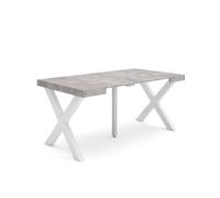 Mesa Consola Extensible Skraut Home, Mesa Auxiliar, Tapa, 58/160x90x73cm, Práctica y Versátil, Varios colores disponibles Cemento