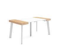 Mesa Consola Extensible Skraut Home, Mesa Auxiliar, Tapa, 58/160x90x73cm, Práctica y Versátil, Varios colores disponibles Oak/white