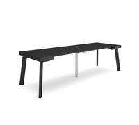 Skraut Home | Mesa Consola Extensible | Mesa Comedor Plegable | 260 | para 12 comensales | Patas de Madera | Estilo Moderno | Negro