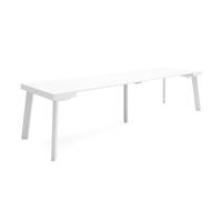 Skraut Home | Mesa Consola Extensible | Mesa Comedor Plegable | 300 | para 14 comensales | Patas de Madera | Estilo Moderno | Blanco