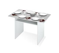 Mesa consola extensible tavolo blanco artik (blanco mate) - gris cemento 120 x 77-73,5 x 70-35 cm