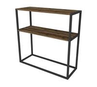 Mesa consola hemsedal un estante aglomerado/metal 90 x 90 x 34 cm roble antiguo [en.casa]