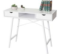Mesa consola HWC-E92, mesa auxiliar de almacenamiento, estructura 3D, 100x40 cm, color blanco