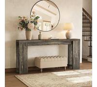 Mesa consola, mesa auxiliar de 160 cm, mesa de entrada con espacio de almacenamiento, mesa para pasillo, mesa auxiliar para sofá, ideal para pasillos y zonas de entrada, diseño estrecho, para sala de