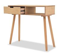 Mesa Consola Pin macizo 80 x 30 x 72 cm, color marrón | Parte superior MDF resistente, cajón de almacenamiento, diseño compacto, uso múltiple sala de estar