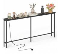 Mesa Consola Recibidor Entrada con Toma 180 cm A.(Mármol Falso/1 Pieza)