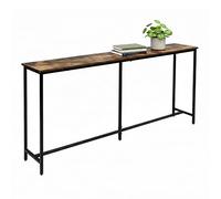 Relaxdays Mesa consola ancha Diseño industrial marrón oscuro,negro