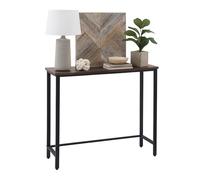 Mesa Consola Relaxdays, HxBxT: 75 x 75 x 24 cm, Mesa Auxiliar Industrial, Entrada y salón, Metal y MDF, marrón/Negro