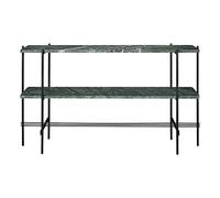 Mesa Consola TS 120x72 Con 2 Estantes Mármol Guatemala Negro/Verde