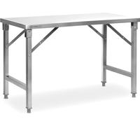 Mesa de acero inoxidable, 120 x 60 x 80 cm, mesa de trabajo, mesa de cocina, superficie de trabajo de acero inoxidable