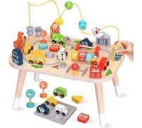Mesa de actividades de madera, mesa sensorial, centro de juegos Montessori, juguete educativo