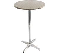 Mesa de aluminio + mesa bistró, con altura ajustable de 70/110 cm, diámetro = 60 cm Modelo básico