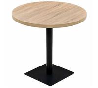 Vidaxl mesa de bar bistró mdf y acero redonda 80x75 cm color roble
