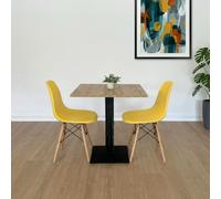Mesa de bar | Bistrot | Restaurante cuadrado con pie central 60/70/80 cm colores surtidos (ASPEN OAK - Negro, 60 x 60)