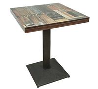 Mesa de bar cuadrada mesa de bistro, Mesa de Bar, Mesa Alta para Cocina con diseño Industrial, Mueble recibidor Minimalista, Mobiliario de Interior para bistró Estilo -60*60*75cm (suelo de flores)