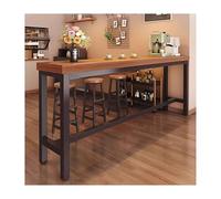 Mesa de bar estrecha de madera maciza, mesa de comedor moderna de altura de mostrador para desayuno, balcón, cafetería, diseño Slish de 100 x 50 cm, ahorra espacio