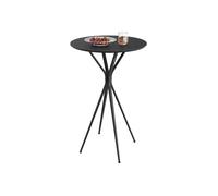 VASAGLE Juego de 2, Mesa de Bar, Mesa Baja, Redonda, Alta, Estructura Metálica, 60 x 60 x 105 cm, para Cocina, Sala de Estar, Estilo Moderno, Fácil Montaje, Negro Tinta y Negro Mate LBT224B01