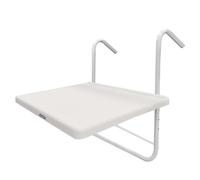 Mesa de barandilla para balcón o terraza JOCCA, plegable y ajustable en altura e inclinación, tablero 53x40 cm, resistente hasta 10 kg, estructura de hierro y superficie PP, ideal para exteriores,