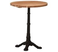 vidaXL Mesa de bistró Ø60x76 cm en material Madera de mango rugosa/madera maciza de acacia | estructura resistente ideal para salón dormitorio o estudio