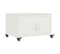 Mesa de café - mesa de centro acero blanco 68x50x43,5 cm
