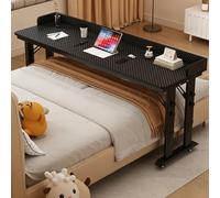 Mesa de cama ajustable en altura, mesita de noche móvil con ruedas bloqueables, mesa de computadora de lactancia para comer y trabajar desde la cama, multifuncional y conveniente