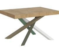 Mesa de cambio de ropa, 140/400 x 90 cm, modelo Volantis, roble natural, diseño multicolor, patas modelo 4/A