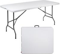 Mesa de catering/mesa de jardín Green Blue GB370, 180 cm, 180x75x74 cm, fabricada en HDPE, capacidad máxima de 200 kg