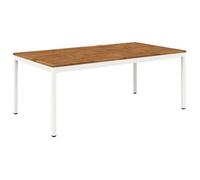 vidaXL Mesa de cena de jardín Natural y Blanco 196 x 100,5 x 75 cm