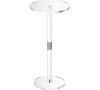 Mesa de centro acrílica para bebidas, mesa auxiliar redonda transparente con pata sólida, moderno soporte para pasteles acrílico, mesa auxiliar transparente para café, bebidas, comida, aperitivos, fác