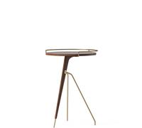 Audo Copenhagen Mesa auxiliar Umanoff nogal-latón pulido 60 cm
