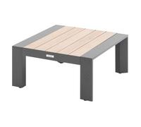 Mesa De Centro Cuadrada De Jardín "evasion" Grafito Y Miel 65 X 65cm En Aluminio - Hespéride