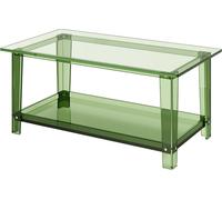 Mesa de centro de acrílico, mesa auxiliar de 2 niveles con estante de almacenamiento, moderna mesa de centro rectangular de acrílico, ideal para comedor, isla de cocina, restaurante, oficina, 50 x 80