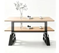 Mesa de Centro de Altura Ajustable 3 En 1 Multifunción Mesa de Salón de Madera Mesas de Café en Estructura Metálica con Almacenamiento Mesas de Comedor Sala de Estar, Oficina C,90*50*49*75cm
