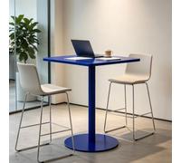 Mesa de centro de oficina Mesa auxiliar cuadrada moderna de ocio, azul | Mesa de cóctel bebidas bar, pub, Bistro, fácil de montar, 48/60/70cm, cocina, cafetería, comedor y sala de estar(60x60x73cm)