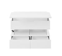 Mesa de centro elevable 16 colores - vidrio, soportes acrílicos - blanco