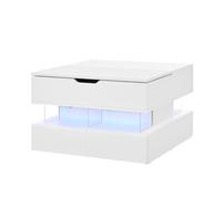 Mesa de centro elevable 16 colores - vidrio, soportes acrílicos - blanco